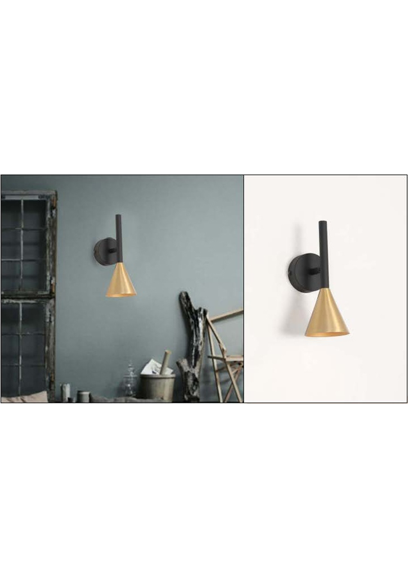 Beyond Lights - Brass Cone Sconce- GL